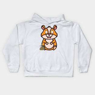 Funny hamster smells stinky poo poo Kids Hoodie